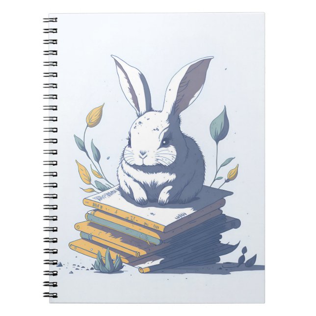 Cuaderno libros de estudiantes de conejo de pascua (Frente)