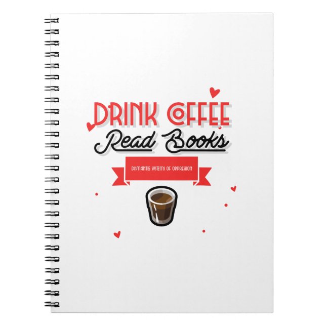 Cuaderno Libros de lectura de café para beber desmantelar s (Frente)