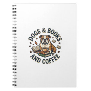 Cuaderno Libros de perros Café Bulldog Taza apilada_1