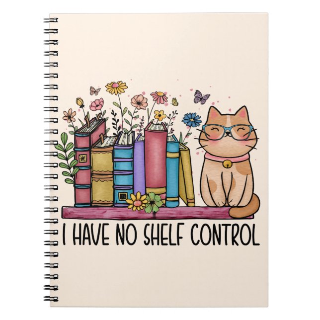 Cuaderno Libros florales y gato (Frente)