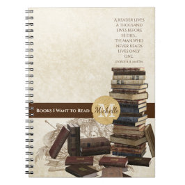 Cuaderno Libros que quiero leer para portátiles antiguos