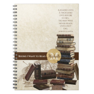 Cuaderno Libros que quiero leer para portátiles antiguos