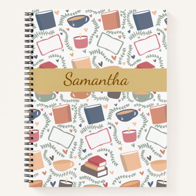 Cuaderno Libros, Velas Y Té (Anverso)