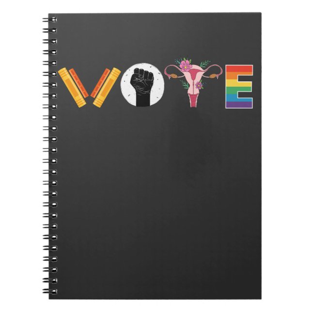 Cuaderno Libros VOTE Uterus Apoyo LGBT (Frente)
