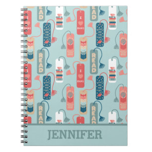 Cuaderno Libros y lectura de marcadores temáticos con patr