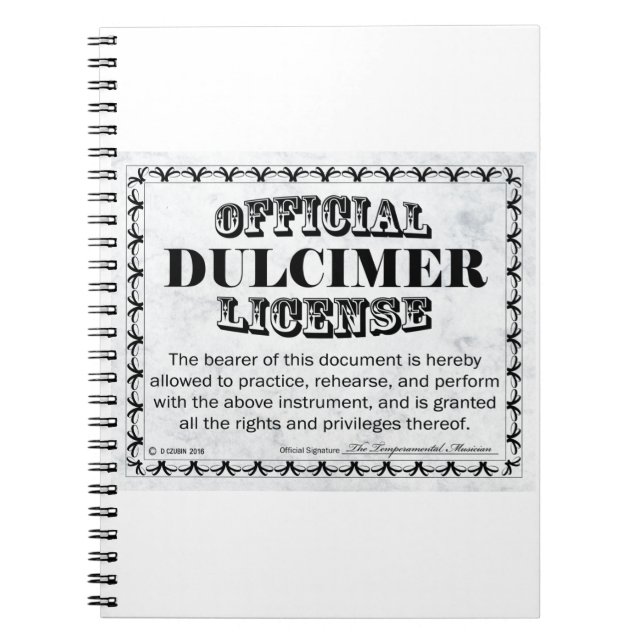 Cuaderno Licencia Dulcimer (Frente)