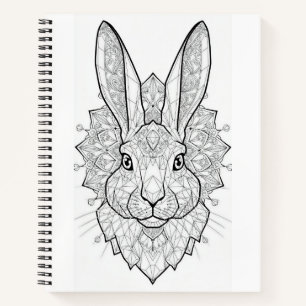 Cuaderno Liebre geométrica de cristal Arte de línea