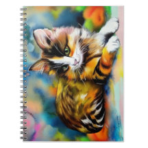 Liegende Katze, Aquarell -