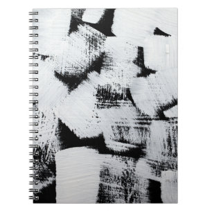 Cuaderno Lienzo pintado abstracto blanco negro.