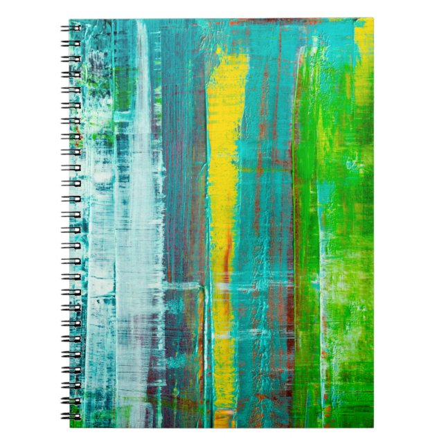 Cuaderno Lienzo pintado abstracto. Pinturas de aceite en un (Frente)