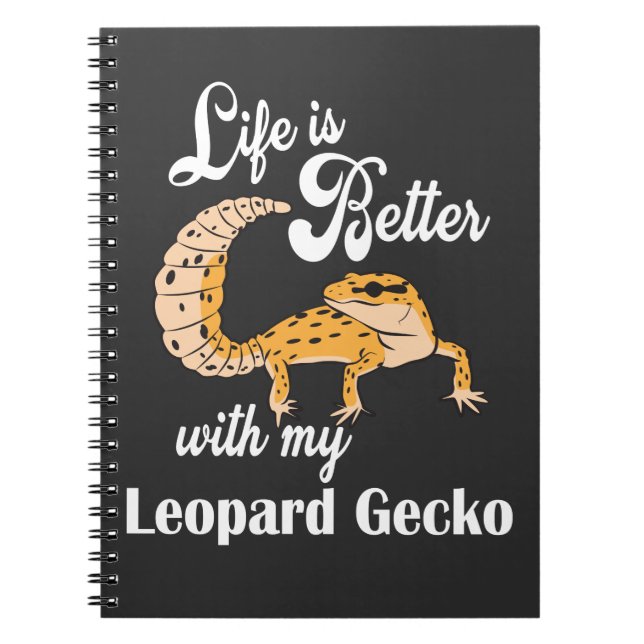 Cuaderno Life is Better with my leopardo salamanquesa (Frente)