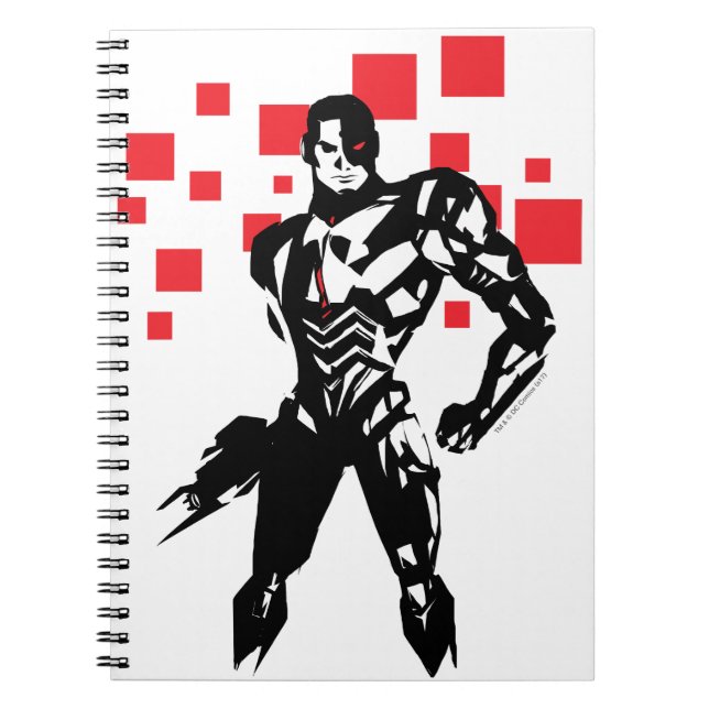 Cuaderno Liga de la Justicia | Cyborg Digital Noir Pop Art (Frente)