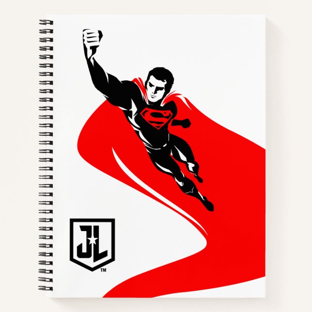 Cuaderno Liga de la Justicia | Superman Flying Noir Pop Art (Anverso)