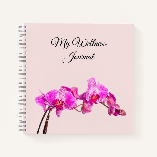 Cuaderno Ligero de bienestar floral portátil rosa claro (Anverso)