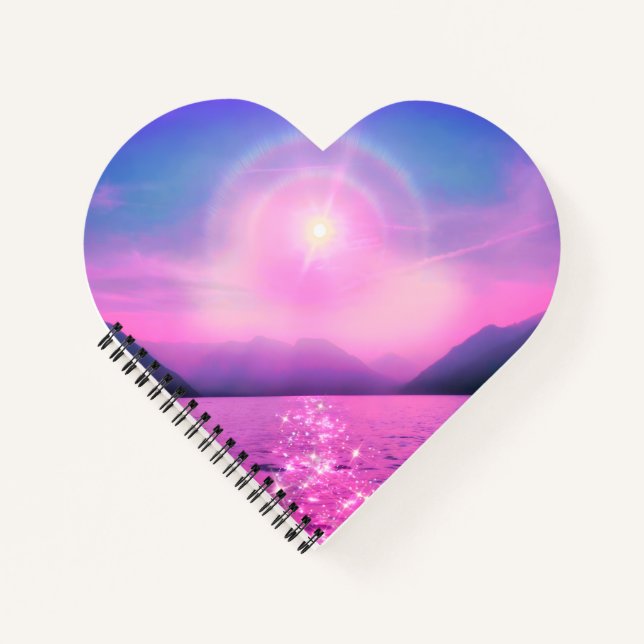 Cuaderno Light on the Water Heart-shaped Notebook (Anverso)