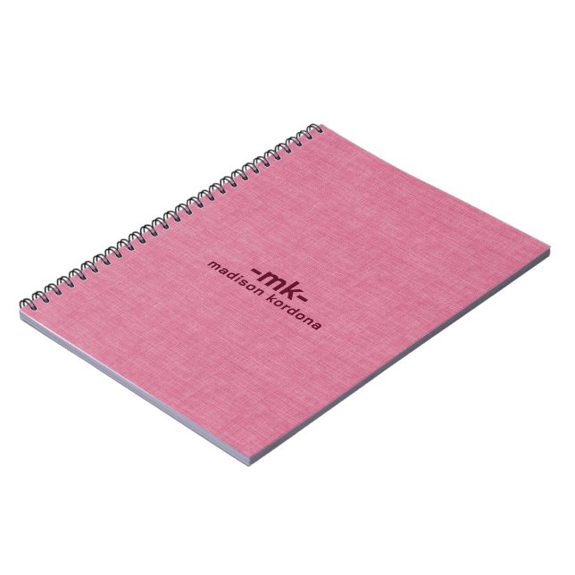 Cuaderno Light pink linen texture simple tan typography 3 (Lado Izquierdo)