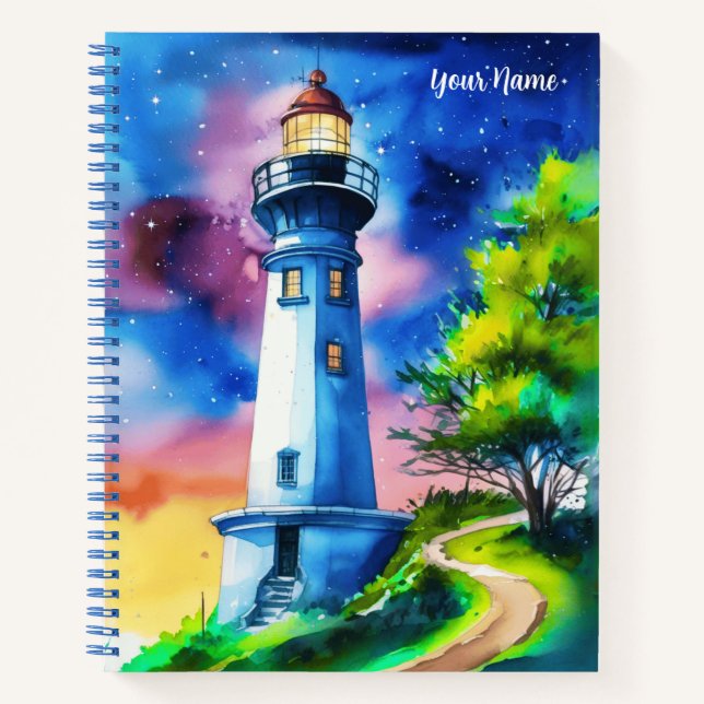Cuaderno Lighthouse Under a Starry Sky Journal (Anverso)