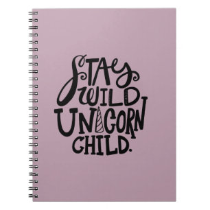 Cuaderno Lila Lavanda Unicornio Mantén Salvaje
