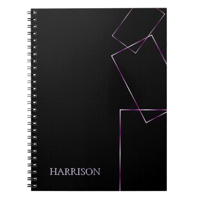Cuaderno Lila Negro Personalizado  (Frente)
