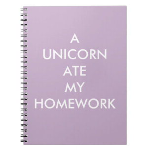 Cuaderno Lilac A UNICORN SE COMIÓ MI CUADRO DE TRABAJO EN E