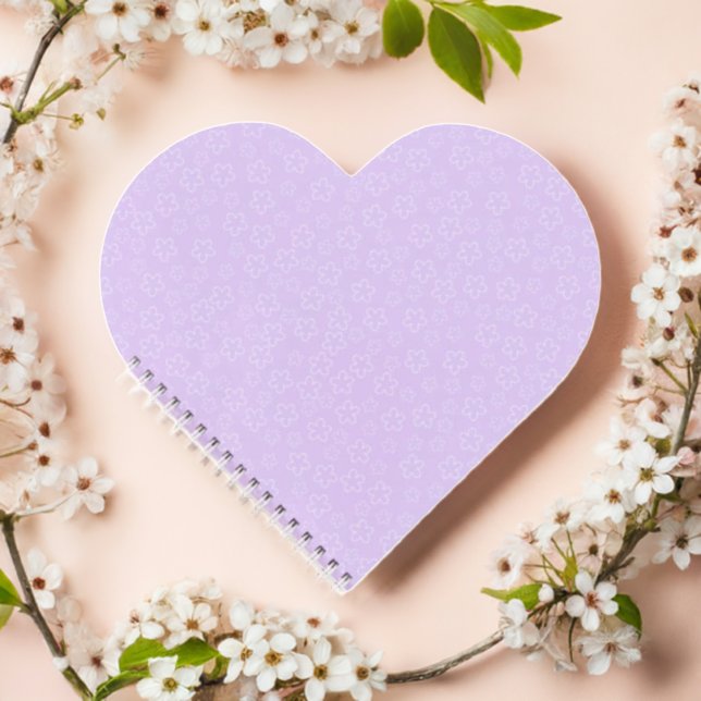 Cuaderno Lilac Cherry Blossom Heart Notebook (Lilac Blossom Heart Notebook Front)