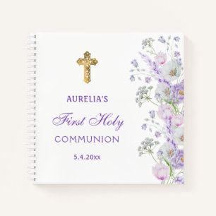 Cuaderno Lilac Flowers First Community Guest Book