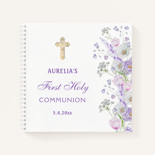 Cuaderno Lilac Flowers First Community Guest Book (Anverso)