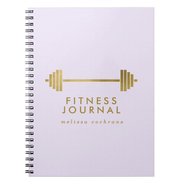 Cuaderno Lilac & Gold Personalized Fitness Journal (Frente)