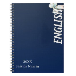 Cuaderno Lilac Minimalista Texto Vertical Asignatura Escola