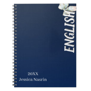 Cuaderno Lilac Minimalista Texto Vertical Asignatura Escola