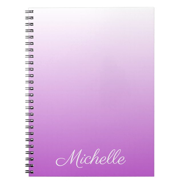 Cuaderno Lilac púrpura oscuro nombre personalizado (Frente)