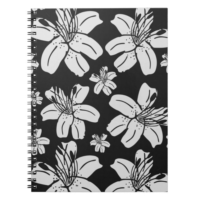 Cuaderno Lilies blancos y negros (Frente)