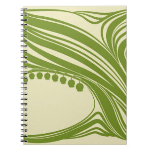 Cuaderno Lilies del valle. Marco floral. Hermoso vintage