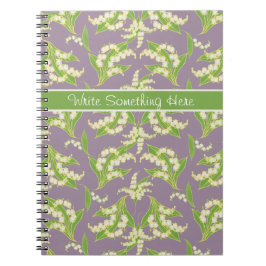 Cuaderno Lilies of the Valley Pattern on Mauve