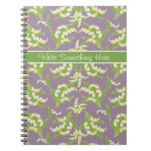 Cuaderno Lilies of the Valley Pattern on Mauve
