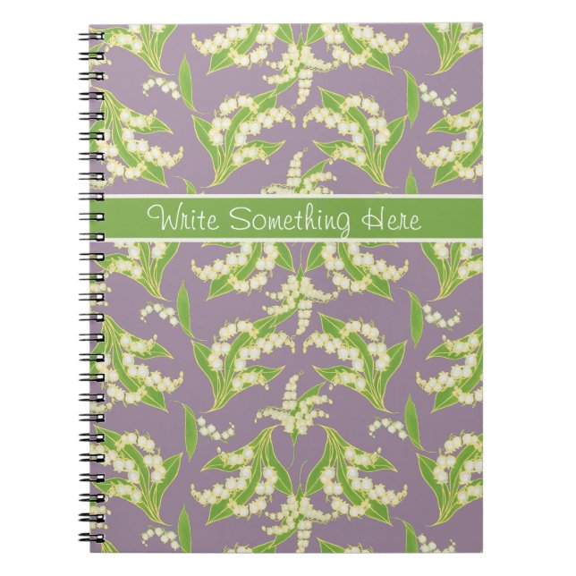 Cuaderno Lilies of the Valley Pattern on Mauve (Frente)