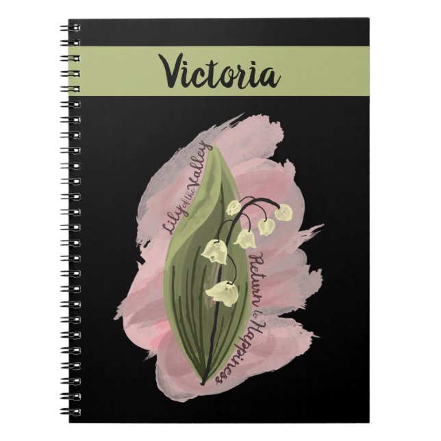 Cuaderno Lily de la Felicidad del Valle Negro Personalizado (Frente)