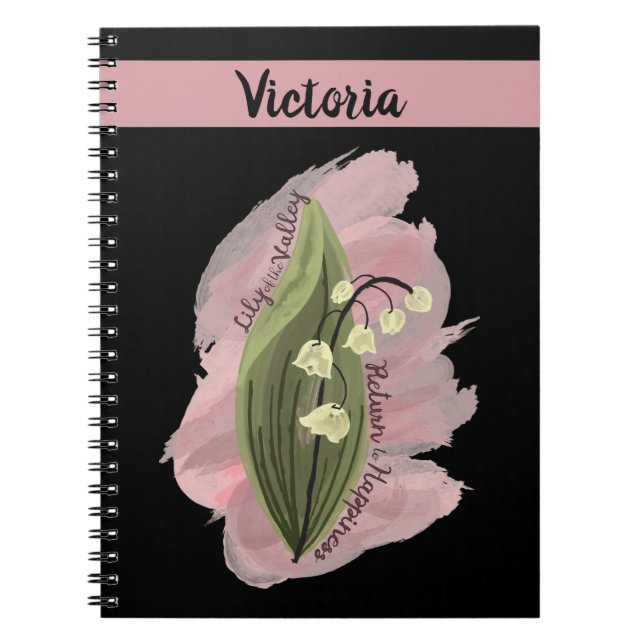 Cuaderno Lily de la Felicidad del Valle Negro Personalizado (Frente)