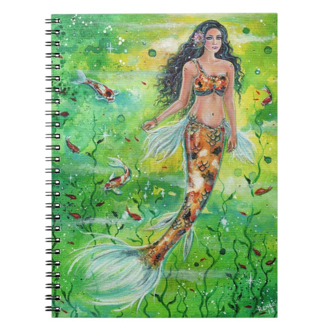 Cuaderno Lily de sirena Koi por Renee Lavoie (Frente)