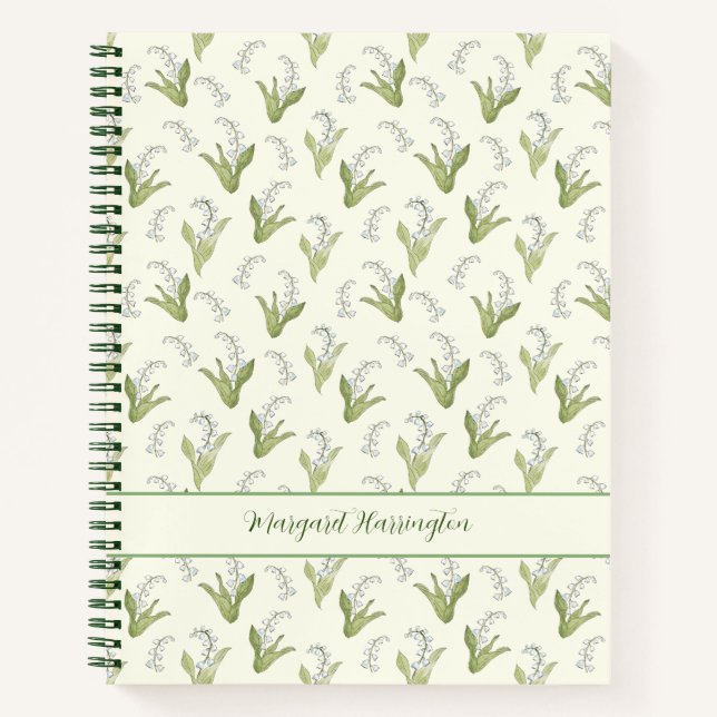 Cuaderno Lily del Valle de la Flor de Cumpleaños (Anverso)