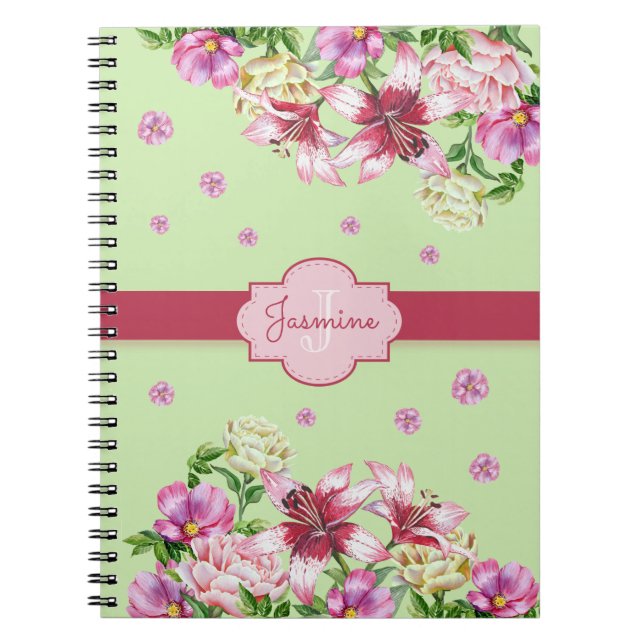 Cuaderno Lily y Peony Floral Mint (Frente)