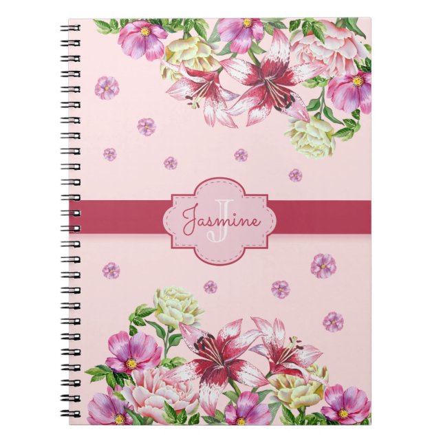 Cuaderno Lily y Peony Floral Pink (Frente)