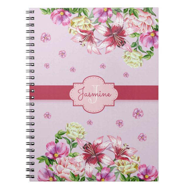 Cuaderno Lily y Peony Floral Purple (Frente)