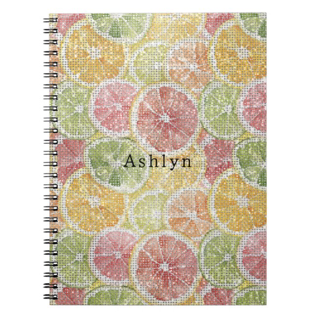 Cuaderno Lima Limón Naranja Toronja Fruta Destello  (Frente)