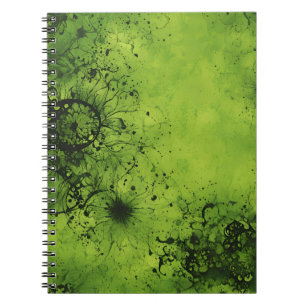 Cuaderno Lima Verde Grunge con Acentos Negros