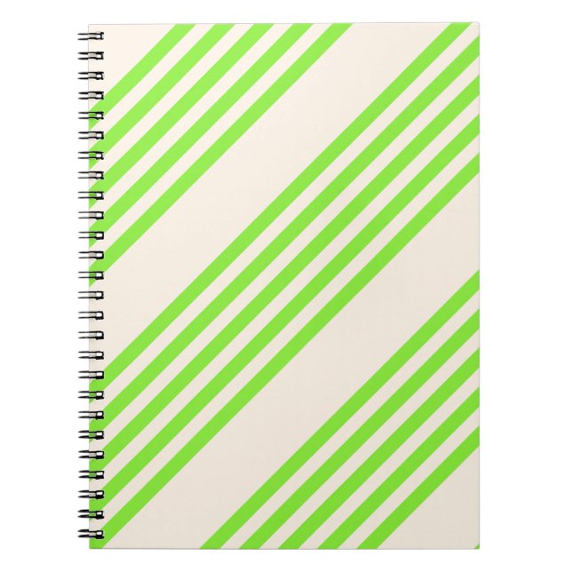 Cuaderno Lime green and beige five stripes pattern (Frente)