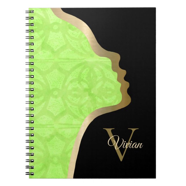 Cuaderno Lime Green Black And Gold Face (Frente)
