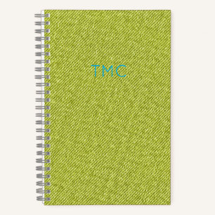 Cuaderno Lime Green Denim Blue Monogram INITIALES Guay
