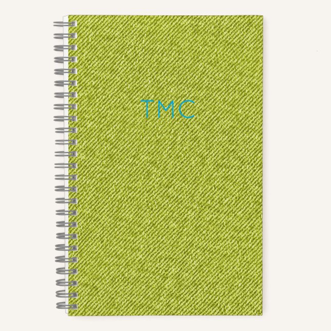 Cuaderno Lime Green Denim Blue Monogram INITIALES Guay (Anverso)