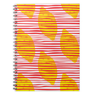 Cuaderno Limón abstracto con patrón de hojas sin soldadura.